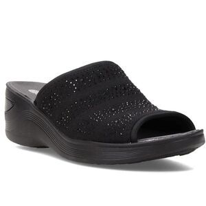 BZEES Deluxe Bright Washable Slide Wedge Sandals